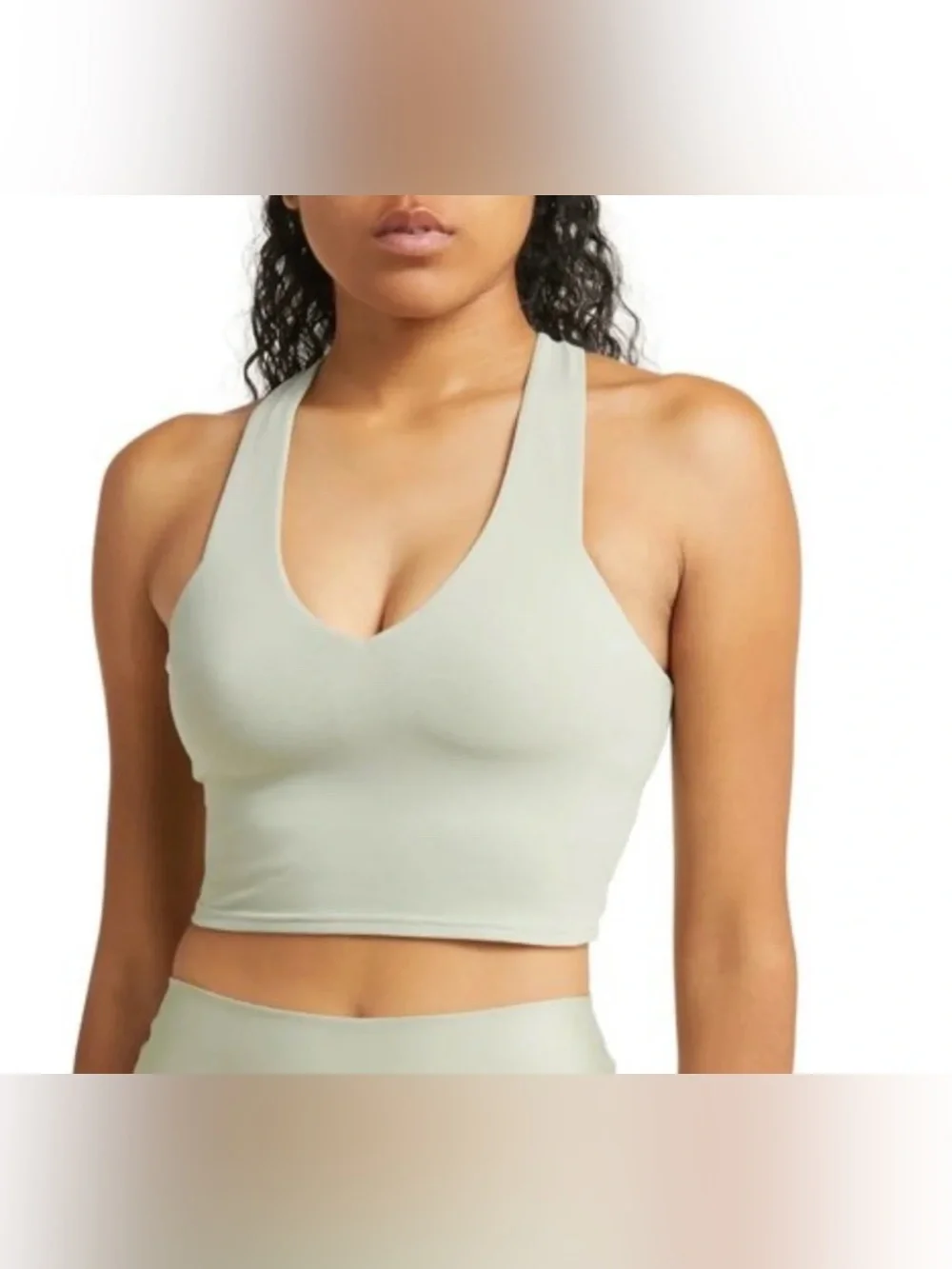 Alo Yoga Real Bra Tank - Limestone (Muted Sage Green) - Size Small